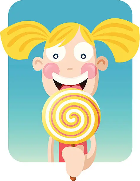 Vector illustration of Big Girl Lollipop