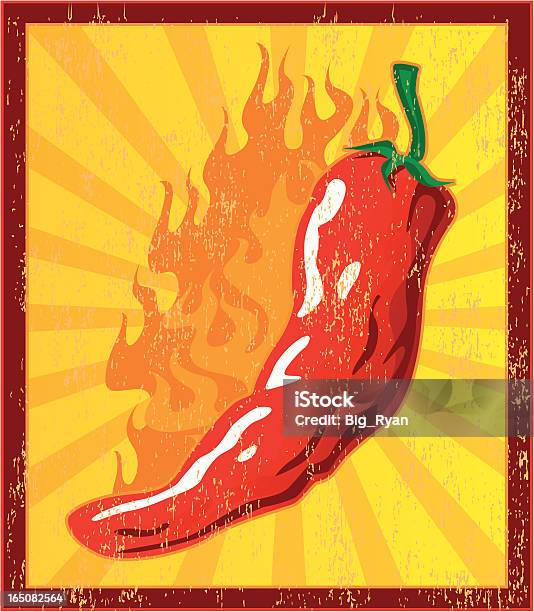 Ilustración de Salsa Picante Señal y más Vectores Libres de Derechos de Fuego - Fuego, Guindilla, Chipotle