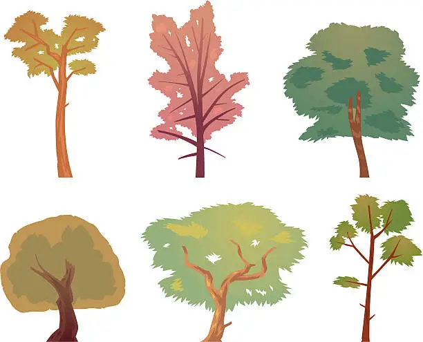 Vector illustration of Trees Set IV