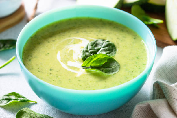 istock Green soup. Spinach cream soup with cream. 1650828360