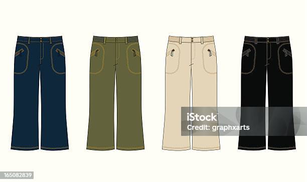 Hosen Für Mädchen Stock Vektor Art und mehr Bilder von Hose - Hose, Beige, Blau