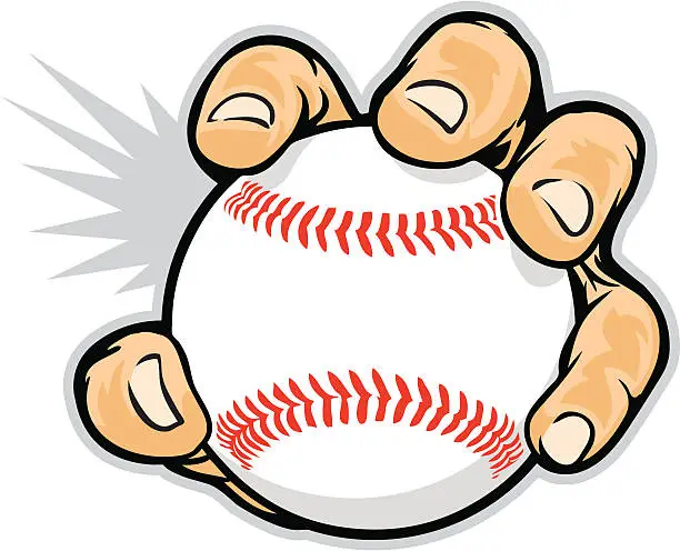 Vector illustration of Baseball hand