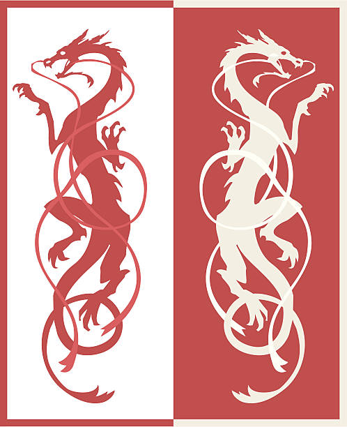 Chinese dragon vector art illustration