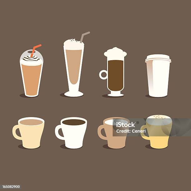 Ilustración de Diferentes Tipos De Café y más Vectores Libres de Derechos de Café frappé - Café frappé, Adorno de espuma, Bebida