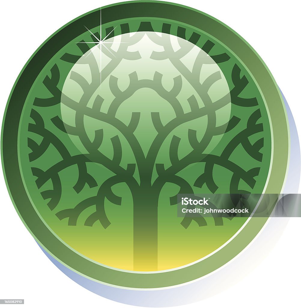 Botón brillante árbol - arte vectorial de Aire libre libre de derechos