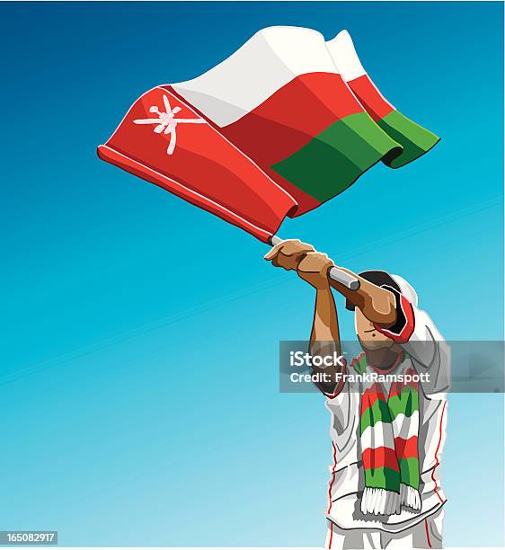 Oman Winken Flagge Fußballfan Stock Vektor Art und mehr Bilder von Aufregung - Aufregung, Bunt - Farbton, ClipArt