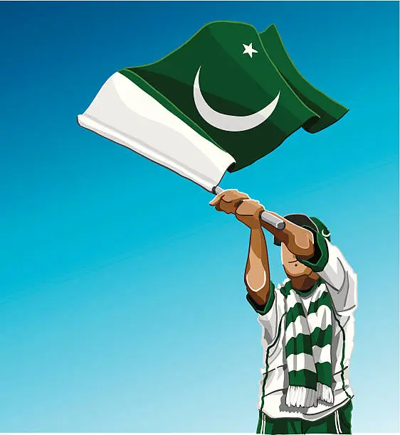 Vector illustration of Pakistan Waving Flag Soccer Fan