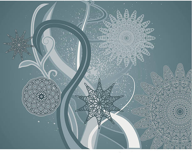 ilustraciones, imágenes clip art, dibujos animados e iconos de stock de grunged curls & flores - spirograph elegance messy star shape