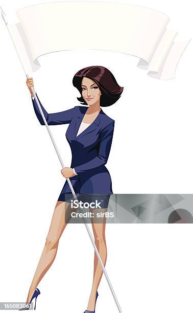 Woman Standardbearer Stock Illustration - Download Image Now - Flag, Women, One Woman Only