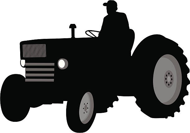 tractor Farm Tractor farmer silhouettes stock illustrations