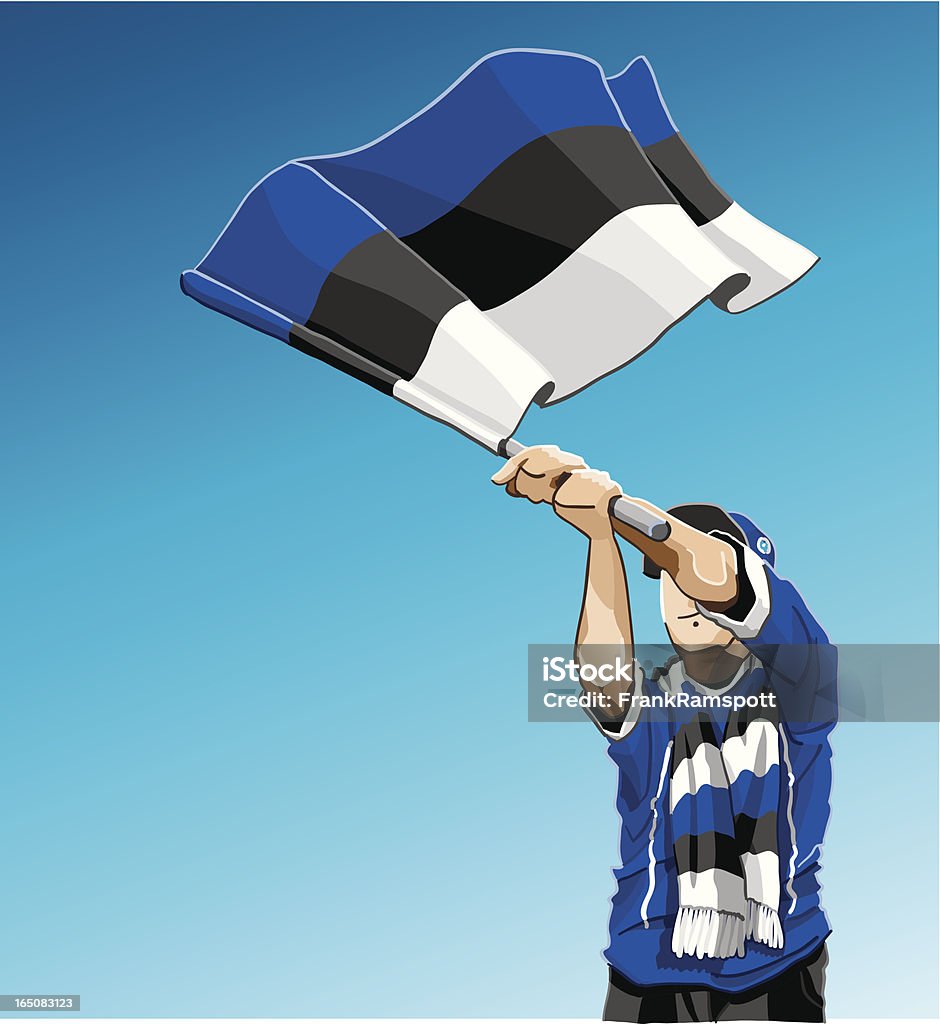 Estónia Acenando a bandeira Fã de Futebol - Royalty-free Acenar arte vetorial