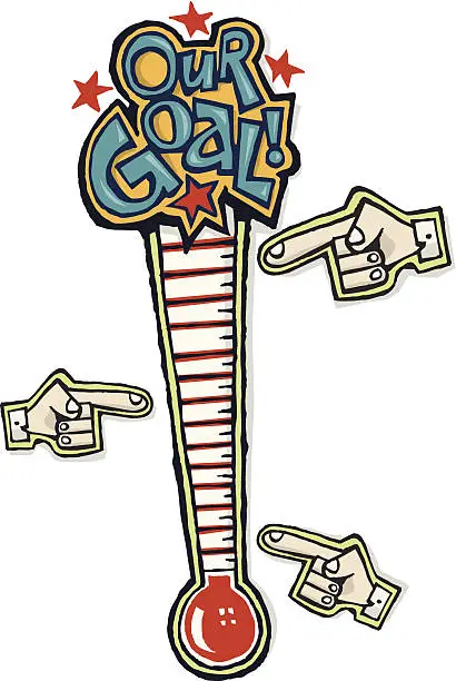 Vector illustration of Fundraising Goal Chart
