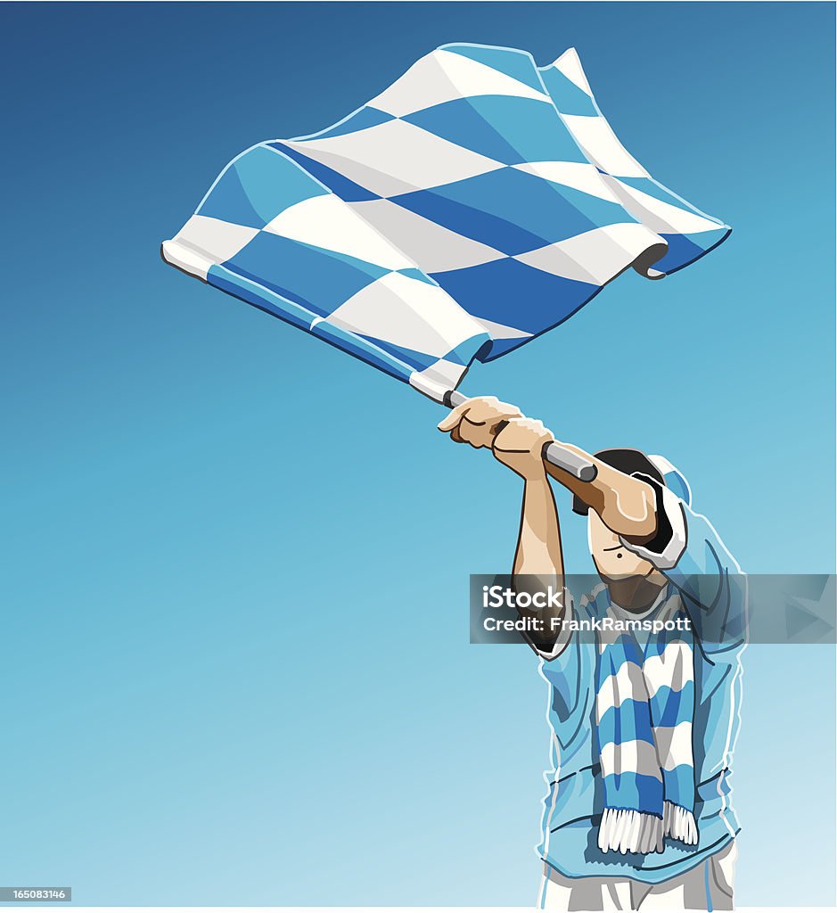 Bavaria winken Flagge Fußball-Fan - Lizenzfrei Aufregung Vektorgrafik