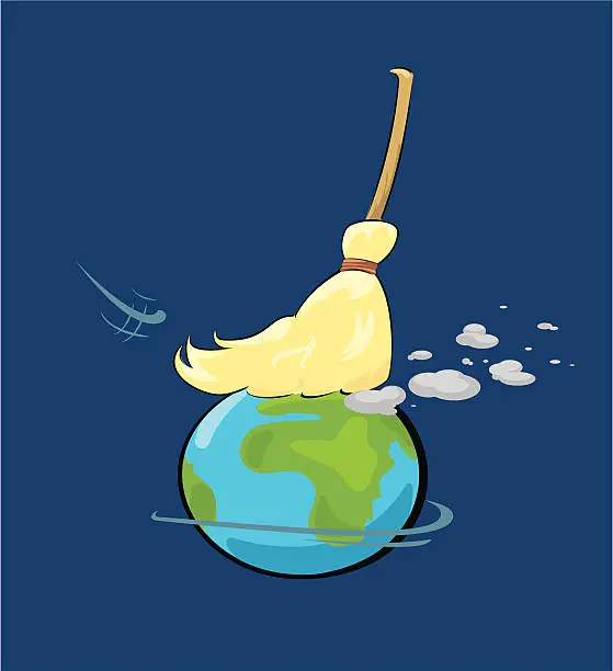 Vector illustration of let's clean up our world
