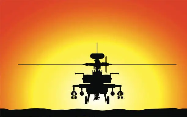 Vector illustration of Attack Helicopter