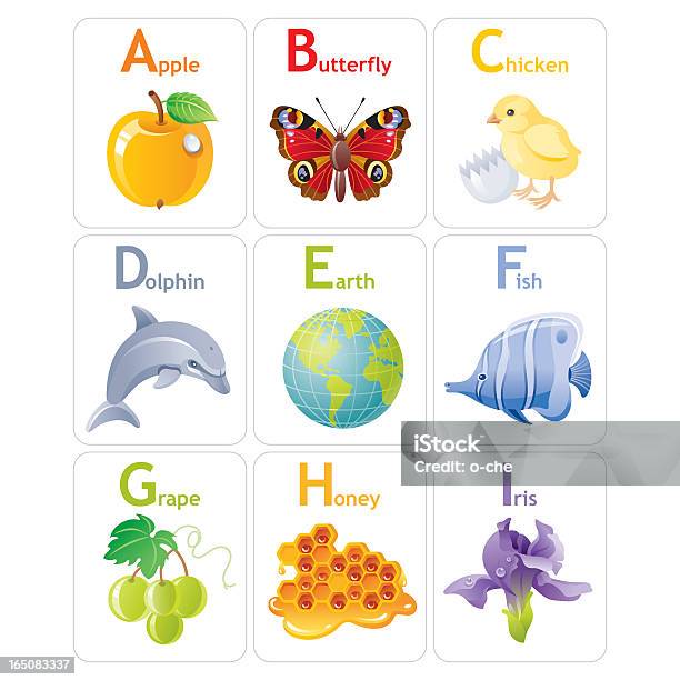 Ilustración de Alfabeto De A E Iconos y más Vectores Libres de Derechos de Letra del alfabeto - Letra del alfabeto, Niño, Aprender