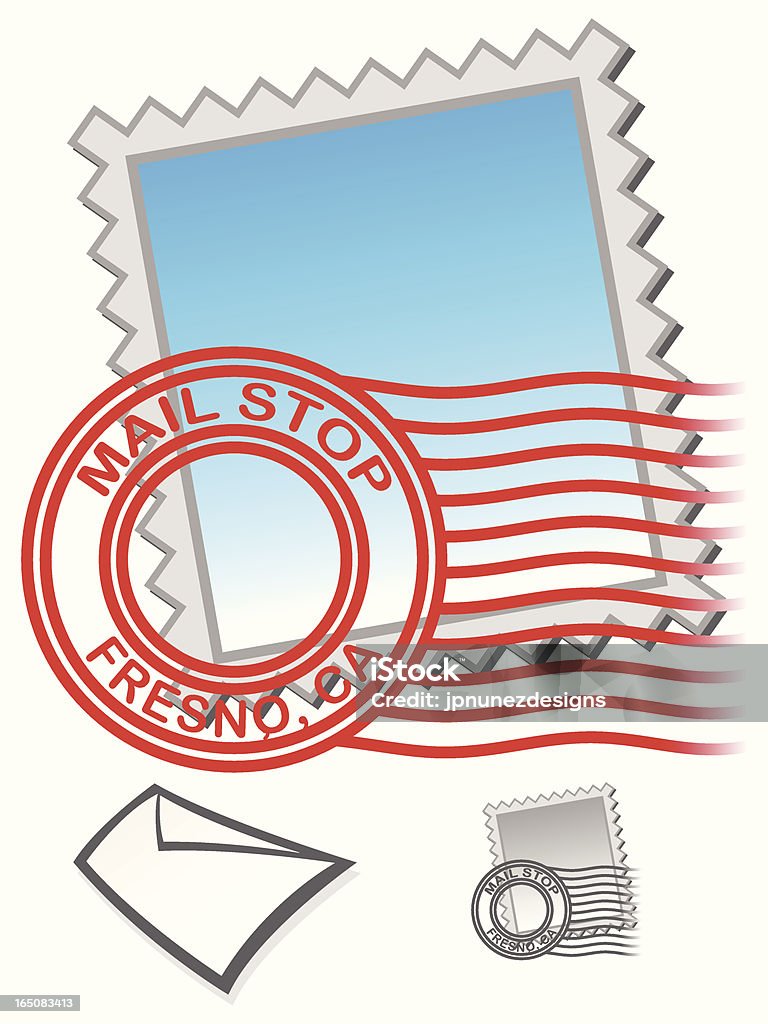 Mailletter_stamp - Vetor de Azul royalty-free