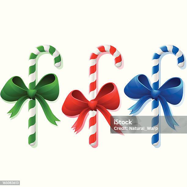 Ilustración de Candy Canes Color y más Vectores Libres de Derechos de Adorno de navidad - Adorno de navidad, Alimento, Azul