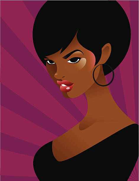 Party Girl Too Stock Illustration - Download Image Now - Afro Hairstyle,  Make-Up, Purple - iStock