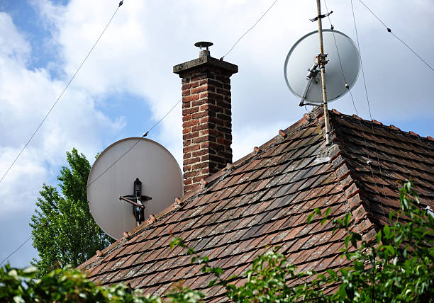 house roof and antennas