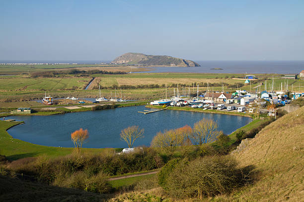 istock Brean Down and Uphill boat yard Somerset 165085838