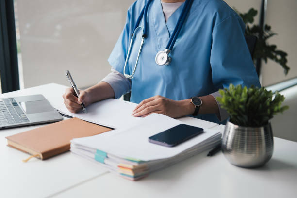 istock Young female doctor working in clinic 1650868900