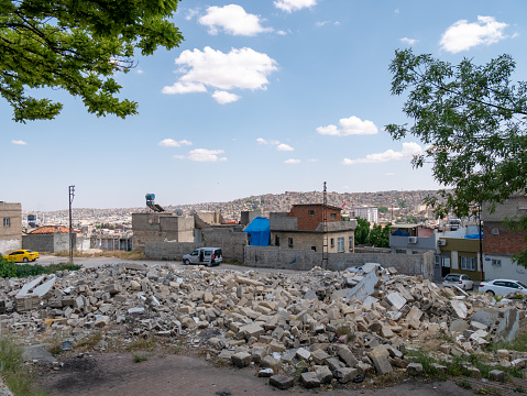 Destruction caused by the 2023 Turkey-Syria Earthquake in Gaziantep's Old Town - Landscape Shot 3
