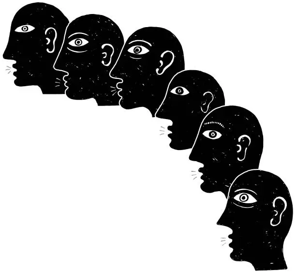 Vector illustration of Talking heads pen and illustration