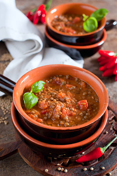 istock Italian rustic vegetarian Lentil soup 165088588