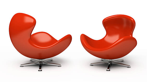 istock Leather red armchair (right and left view) 165088722