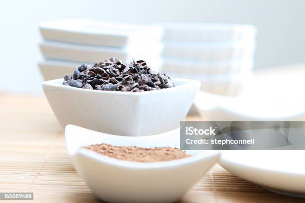 Superfood Cacao Nips And Powder Stock Photo - Download Image Now - Cacao Fruit, Nib, Antioxidant