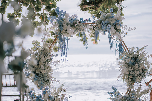 Wedding decoration with flowers arch gazebo