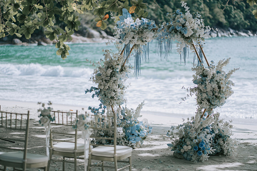Wedding decoration with flowers arch gazebo