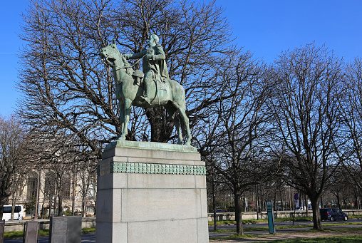 The statue of Simon Bolivar in the park in front of The Army Museum - Paris, France