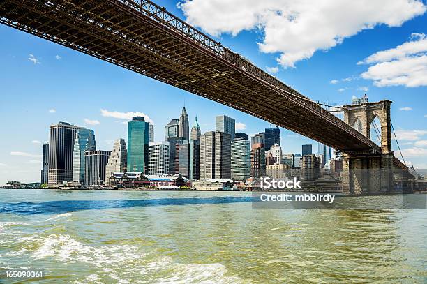 Ponte Di Brooklyn Manhattan New York - Fotografie stock e altre immagini di Acqua - Acqua, Ambientazione esterna, Architettura