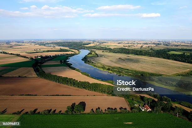 Photo libre de droit de Photo Aérienne De La Rivière Nogat banque d'images et plus d'images libres de droit de Agriculture - Agriculture, Arbre, Automne