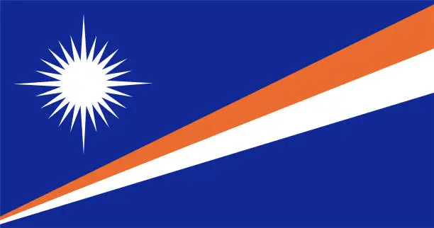 Vector illustration of Marshall Islands flag. Official colors and proportions.