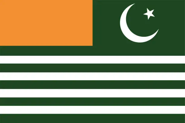 Vector illustration of Azad Kashmir flag. Correct colors and proportions.