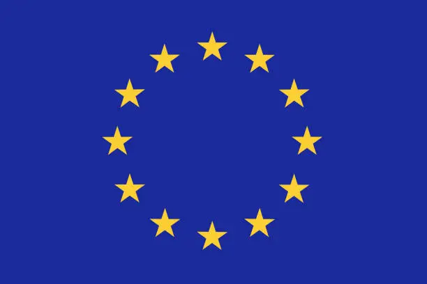 Vector illustration of European Union Flag. Official colors and proportions. Flag of Europe.