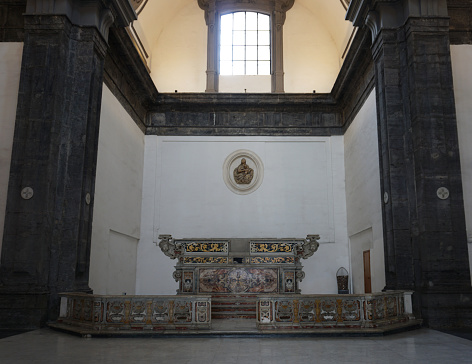Historical church altar in Chiesa di San Severo al Pendino church in Naples