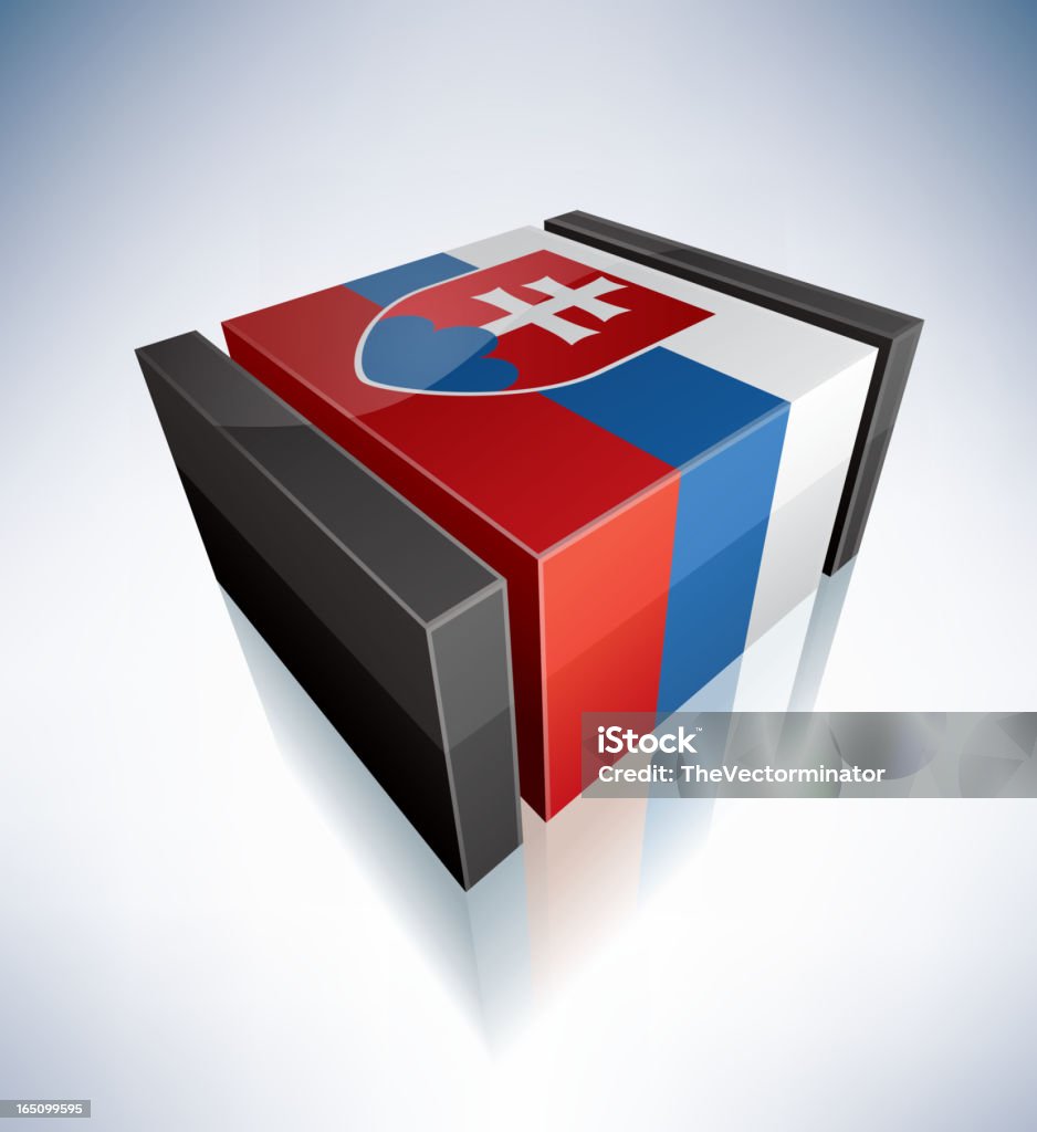 3 D bandera de Eslovaquia - arte vectorial de Azul libre de derechos