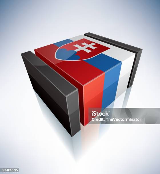 3 D Флаг Словакии — стоковая векторная графика и другие изображения на тему Без людей - Без людей, Белый, Векторная графика