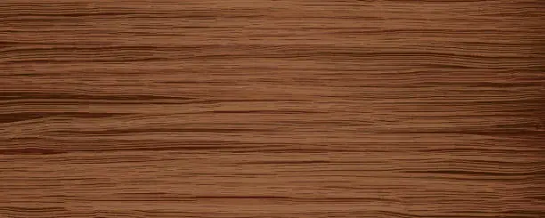 Vector illustration of Uniform walnut wooden texture with horizontal veins