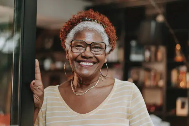 Portrait senior woman smiling