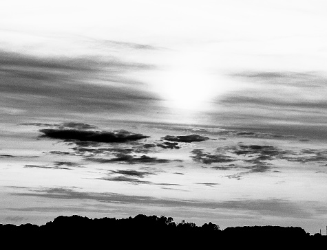Black and white evening sky