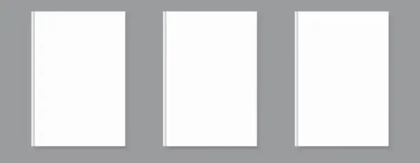 Vector illustration of Modern set of white covers. Vector background for notebook cover, vertical business page, menu template.