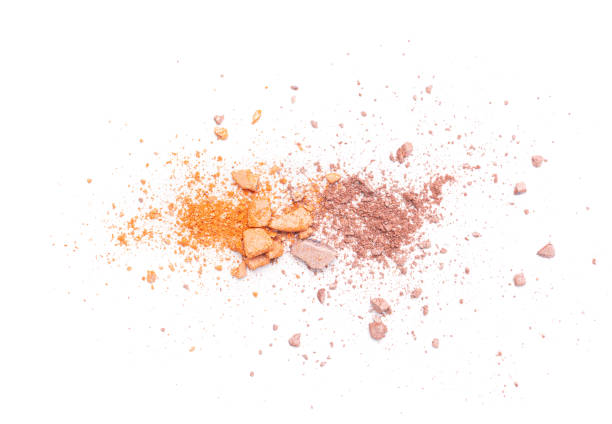 istock Broken Eye Shadow Isolated, Smashed Makeup Palette, Crushed Natural Glitter Pigment Texture 1651167483