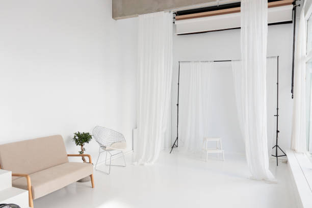 istock Professional photo studio with natural light: background, minimalist interior 1651179223