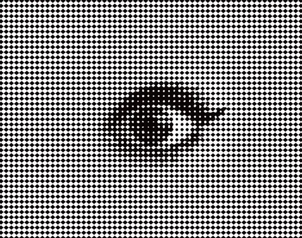 Vector illustration of Halftone vector of female eye