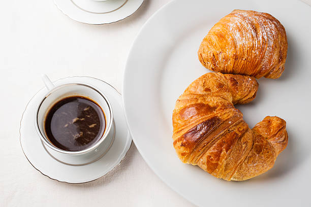 istock Coffee serrved with croissant and sfogliatella(typical Napoli sweets) 165124134